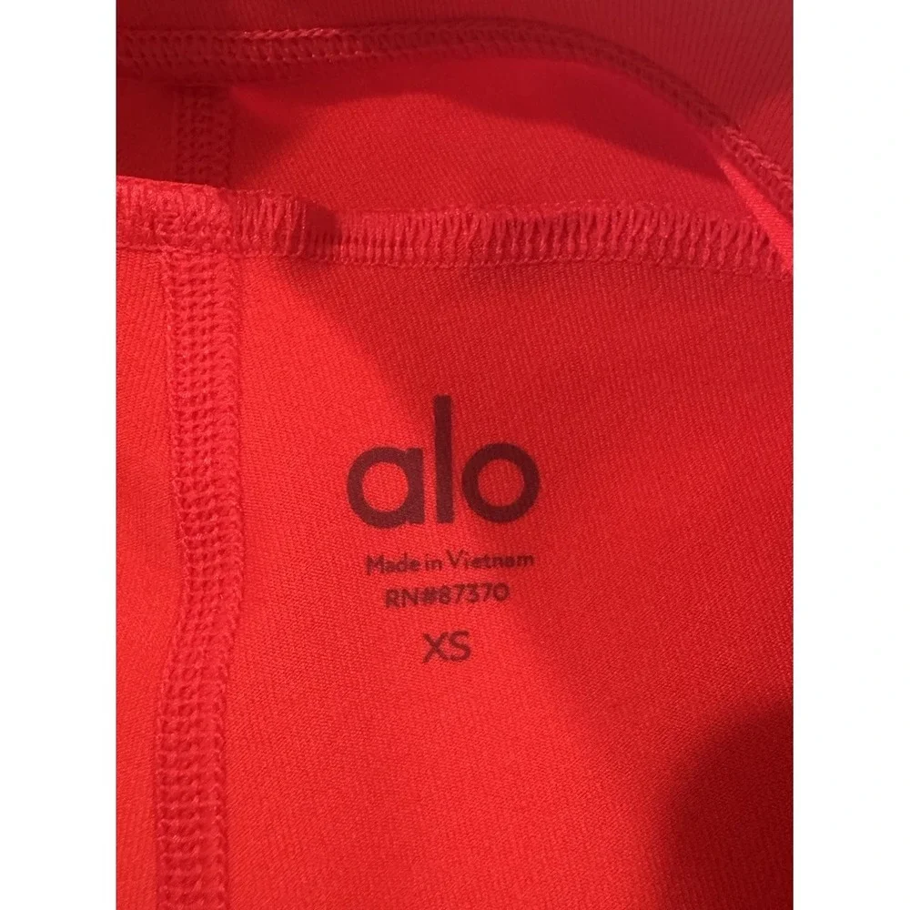 ALO Yoga‎ 7/8 High Waist Checkpoint Leggings Womens XS Red Stretch Drawstring